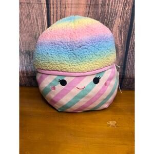 NWT Squishmallows Bevin 11" Rainbow Snow Cone Plush Toy Multicolor
